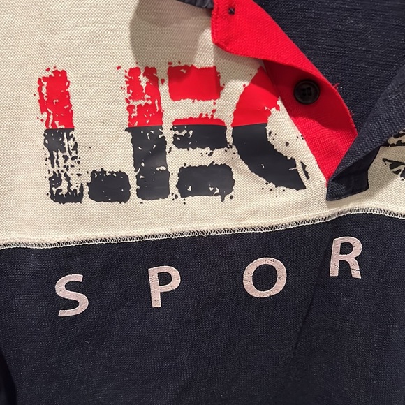 Navy and red Le Coq Sportif golf shirt - Picture 3 of 7